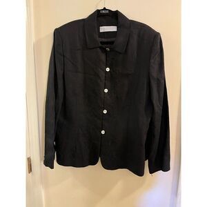 Valerie Stevens Blazer 16 Women's Black Linen